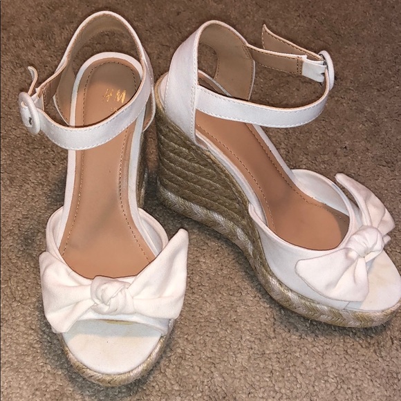 h&m white heels